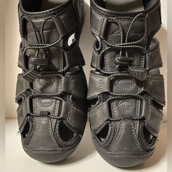 Eddie Bauer Meridian Men's 9 Bump Toe Fisherman Sandals Black Outdoor Shoes - Picture 9 of 12